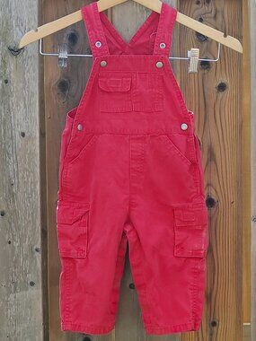 PERFECT BABY GAP RED Overalls 12-18 Months Bib Overalls Cargo Pants